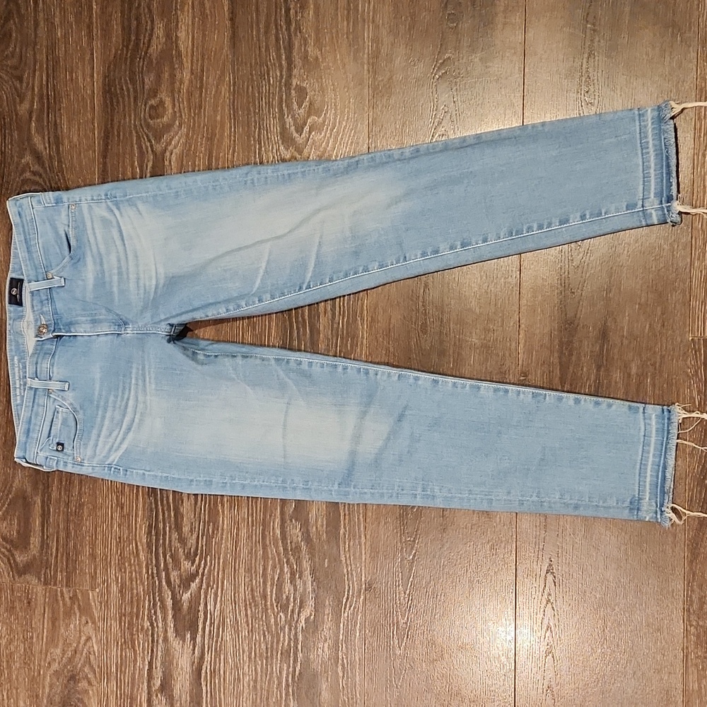 ❤️ AG ADRIANO GOLDSCHMIED STEVIE MID-RISE SLIM STRAIGHT CROPPED CAPRI JEANS, 6